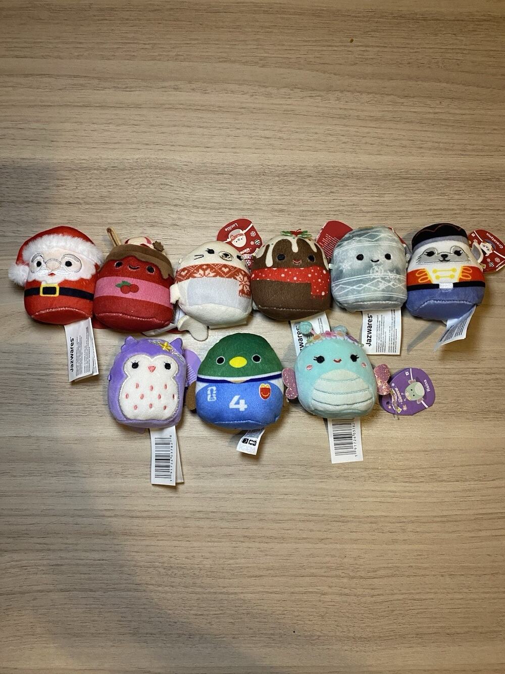 Squishmallows Micromallows Christmas Holiday & Misc Mini Plush lot of 9